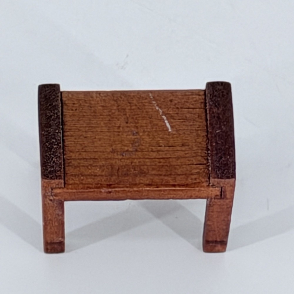 Vintage Wooden Dollhouse Baby Grand Piano & Bench Miniature Furniture Set - Picture 15 of 16